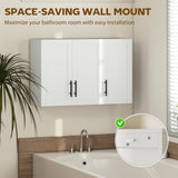 Modern Medicine Cabinet Wall Mounted, Bathroom Wall Cabinet with 3 Doors and Adjustable Shelves