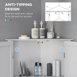Modern Bathroom Storage Cabinet, Corner Cabinet with Doors, Bathroom Cabinet with Adjustable Shelf and Recessed Door