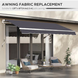 11' x 10' Retractable Awning Fabric Replacement Outdoor Sunshade Canopy Awning Cover