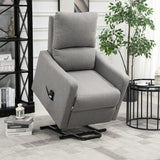 Electric Lift Recliner Chair Rising Power Chaise Lounge Fabric Sofa with Remote Control & Side Pocket for Living Room