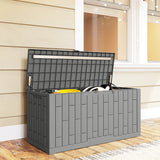 80 Gallon Resin Deck Box, Lockable Outdoor Storage Box