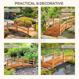 Passerelle de jardin en bois 6FT, pont arc classique avec garde-fou pour ruisseau étang passage