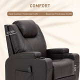 Fauteuil inclinable de massage, fauteuil à bascule pivotant pour chambre de bébé, canapé inclinable manuel avec 8 points de vibration, cuir PU
