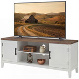 TV Stand for TVs up to 55 Inch, Entertainment Center with 2 Open Shelves, 2 Cabinets