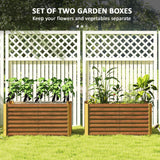 Set of 2 Galvanized Metal Planters for Outdoor Plants, 4' x 2' x 2' Raised Garden Bed