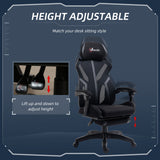Gaming Chair, Ergonomic Computer Chair with Footrest, Headrest, Recliner Swivel Seat with Adjustable Height