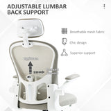 Office Chair, Mesh Computer Desk Chair with Adjustable Headrest, 4D Lumbar Support