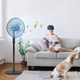 Floor Standing Fan with Remote Control, Stand Up Cooling Fan, Tall Pedestal Electric Fan for Home Bedroom