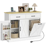 7 Gallon Tilt Out Garbage Cabinet, 2 Drawers, 4 Door Racks