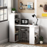 Modern Computer Desk with Storage Shelves, 47
