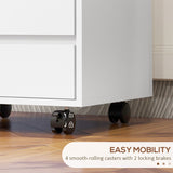4 Drawer File Cabinet, Vertical Filing Cabinet with Wheels, Modern Printer Stand for Home Office