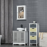 Bathroom Mirror Cabinet, Wall Mounted Medicine Cabinet with Door and Shelves