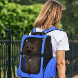 2-IN-1 Pet Luggage Box Backpack Carrier Cats Dogs w/ Handle, Rolling Wheel