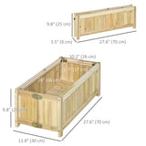 Foldable Elevated Planter Box, Wooden Raised Garden Bed for Backyard