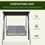 2-Seat Outdoor Porch Swing Patio Swing with Adjustable Canopy, Removable Seat and and Steel Frame for Garden