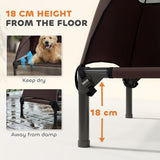 Lit pour chien surélevé avec auvent, lit surélevé pour chien avec mailles lavables et cadre en acier 41,7