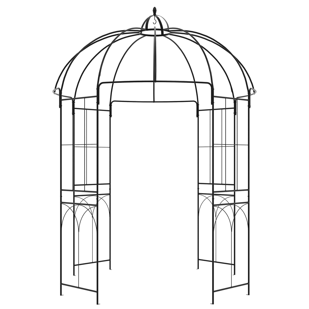Birdcage Shape Arbour, Metal Garden Arbour Pergola Pavilion for Climbing Plants