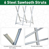 Portable Sawhorse Heavy Duty Cutting Stand Steel Adjustable Work Support, Foldable Sawhorse Stand 220 lbs Weight Capacity