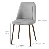 Upholstered Dining Chairs Set of 4, Velvet Accent Chair with Back and Wood-grain Steel Leg for Kitchen