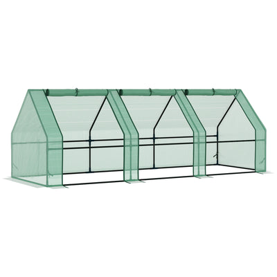 9' x 3' x 3' Portable Mini Greenhouse Tunnel Growing Tent Plants Flower Warm House w/ Zippered Roll-up Doors