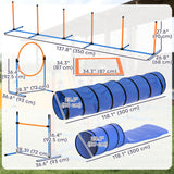13-Piece Dog Agility Training Equipment Set, Pet Obstacle Course with 2 Tunnels, Adjustable Jumps