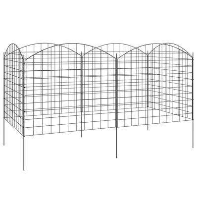 Metal Garden Fence, Decorative Fence Set of 6, 181.1