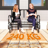 2-Person Outdoor Glider Chair, Patio Double Rocking Loveseat with Steel Frame and Cushions for Backyard