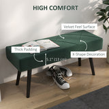 Banc de chambre tapissé de 99 cm, banc de bout de lit moderne avec pieds en acier