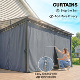 10' x 13' Outdoor Hardtop Pergola Gazebo with Polycarbonate Roof