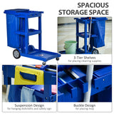 Commercial Janitorial Cart with 3 Tier Shelves