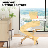 Ergonomic Kneeling Chair, Posture Chair with Rubberwood Frame