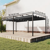 19' x 10' Pergola with Retractable Canopy