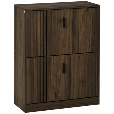 Shoe Storage Cabinet Organizer for 12 Pairs of Shoes with 2 Flip Drawers and Adjustable Shelves