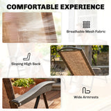 Folding Outdoor Bistro Set, Patio Table and Chairs with Reclining Backrest and Round Dining Table