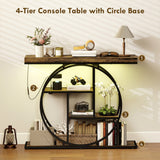 4-Tier Entryway Table with Charging Station LED Lights 39