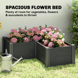 Kit de lit de jardin surélevé en vinyle, boîte de jardin surélevée 3 x 3 x 1 pi avec fond ouvert