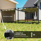 10' x 12' Retractable Pergola Canopy with Roller Shade
