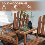 Wooden Outdoor Loveseat, Wagon Wheel Outdoor Bench with Table