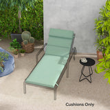 Patio Chaise Lounge Chair Cushion Replacement Sun Lounger Pad with Headrest and Ties