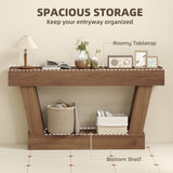 63 Inch Vintage Console Table, Narrow Entryway Table with Open Shelf for Living Room