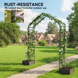 Garden Arch Outdoor Trellis Arbor with 2 Planter Boxes