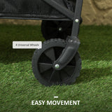 Chariot de jardin pliable pliant, chariot lourd pour pelouse avec roues universelles et poignée ajustable