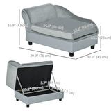 Pet Sofa Dog Couch Chaise Lounge Pet Bed with Storage Function Small Sized Dog Various Cat Sponge Cushioned Bed Lounge