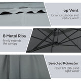 Parasol de patio cantilever 8 pi, parapluies suspendus