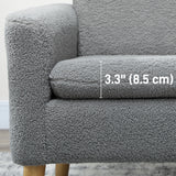 Fauteuil d'accent en tissu, Fauteuil moderne rembourré avec pieds en bois et siège large rembourré