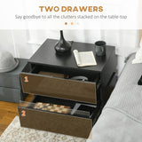 Modern Nightstand, Bedside Table with 2 Drawers
