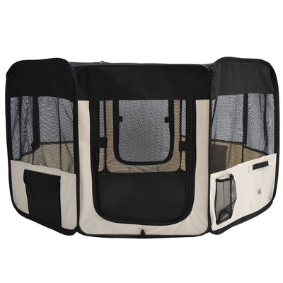 Puppy Playpen 49.2-inch Soft Pet Playpen Folding Tent Kennel Kitten Playpen Cat Dog Exercise Crate w/ Bag