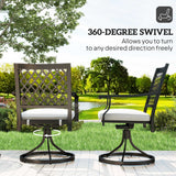 Outdoor Patio Chairs Set of 2, Metal Swivel Rocker Chairs with Cushion and Armrests for Backyard