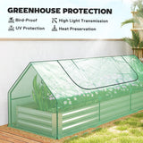 8.6 x 3 x 1ft Raised Garden Bed with Mini Greenhouse, Small Greenhouse for Patio Garden Balcony