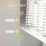 Tall Bathroom Storage Cabinet, Modern Narrow Bathroom Cabinet with Diamond Chevron Pattern and Adjustable Shelf